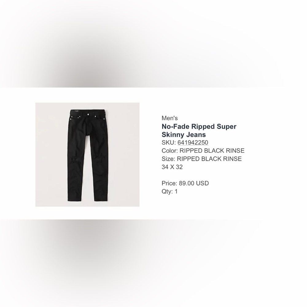 Abercrombie & Fitch Ripped Black Skinny Jeans